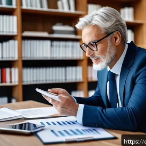 Home 26 CFP 자격증의 필요성 - A professional financial advisor in a modern German office environment, wearing business casual atti...